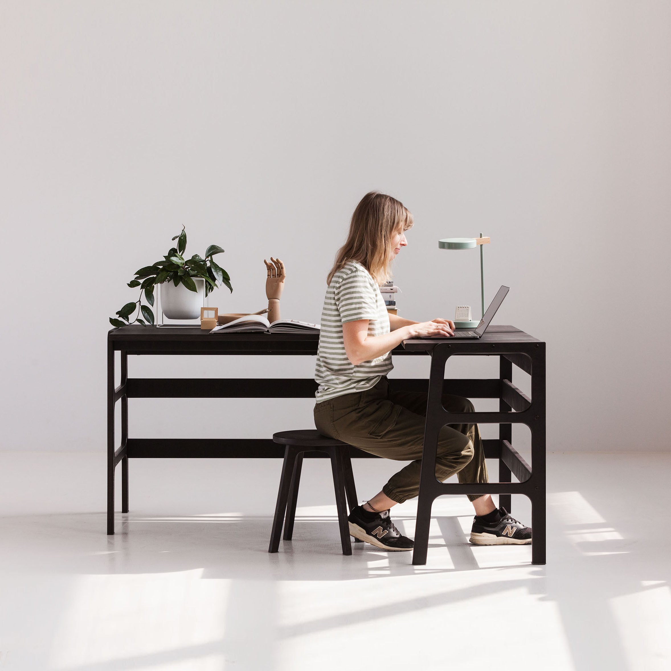 Mid century modern l store shaped desk